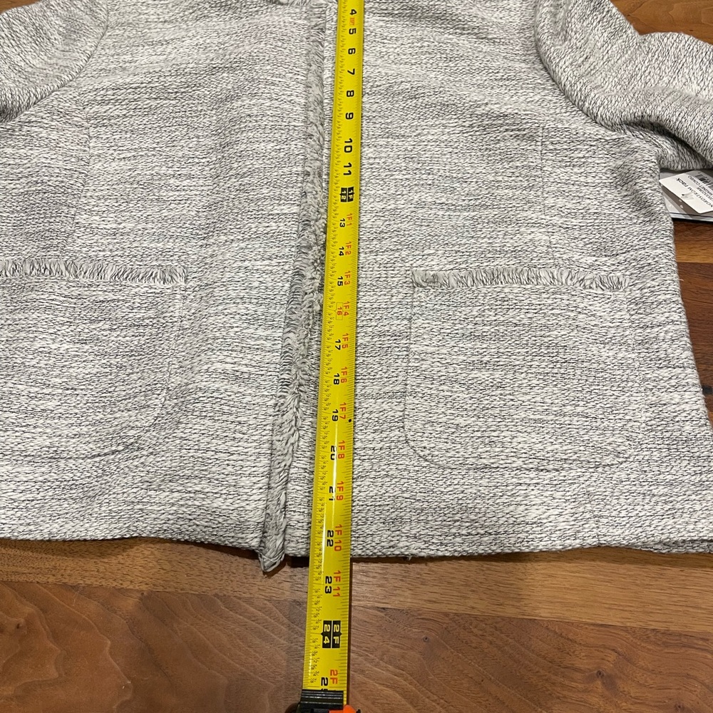Nordstrom Susina Tweed Light Gray Women's Blazer Jacket XL cotton - Picture 6 of 9